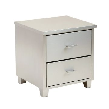 Gudruna 2 - Drawer Solid Wood Nightstand In Silver (synthetic illustration; no displayed measurements)