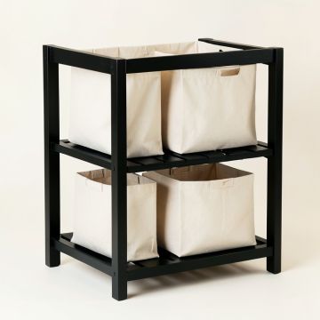 Cove Bend Laundry Sorting Station With Plain Removable Bags - Black (synthetic illustration; no displayed measurements)