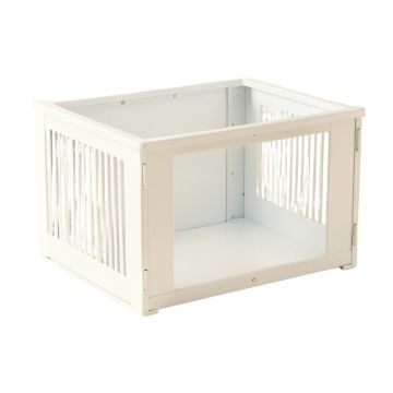 Ash Bend Empty Furniture-Style Pet Crate - White