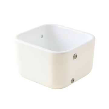 Hazel Bluff Empty Railing Planter With Integral Brackets - White