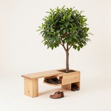 Flatiron Hall Tree With Bench And Shoe Storage (synthetic illustration; no displayed measurements)