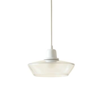 Summit Bridge Pendant Light Suspended From One Plain Cable - White