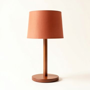 Maple Bluff Table Lamp With A Plain Fabric Shade - Terracotta (synthetic illustration; no displayed measurements)