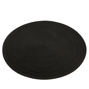 Hazel Branch Round Area Rug - Black (synthetic illustration; no displayed measurements)