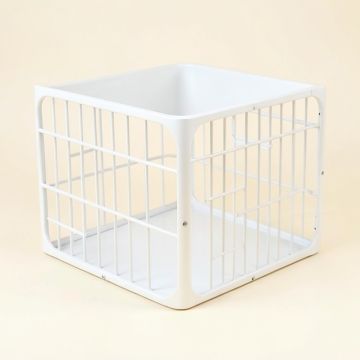 Aspen Dale Empty Furniture-Style Pet Crate - White (synthetic illustration; no displayed measurements)