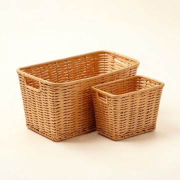 Woven 2 Piece Plastic Basket Set (synthetic illustration; no displayed measurements)