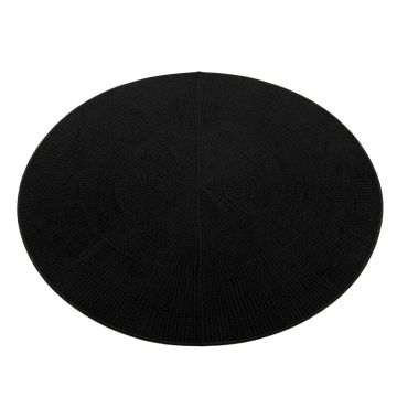 Maple Arc Round Area Rug - Black