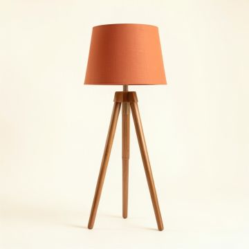 Dune Bridge Floor Lamp With A Plain Fabric Shade - Terracotta (synthetic illustration; no displayed measurements)