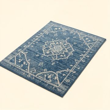 Runner Geometric Blue Area Rug (synthetic illustration; no displayed measurements)