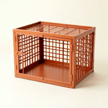 Elm Bridge Empty Furniture-Style Pet Crate - Terracotta (synthetic illustration; no displayed measurements)