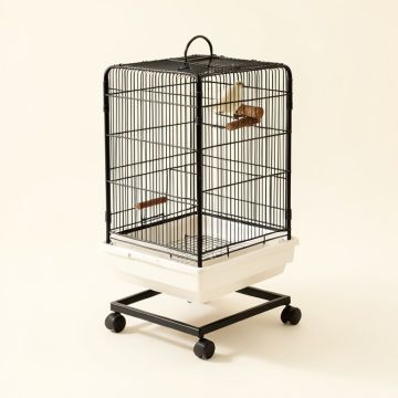 59 '' Bird Cage Pet Supplies Metal Cage With Rolling Stand (synthetic illustration; no displayed measurements)