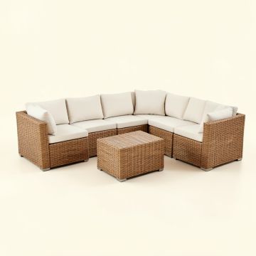 Parachute 8 Piece Rattan Sectional Seating Group With Cushions (synthetic illustration; no displayed measurements)