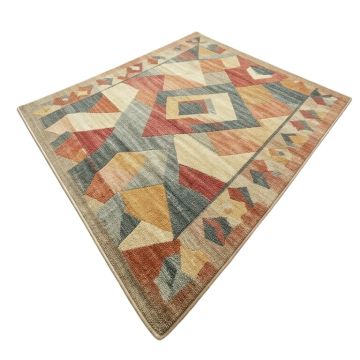 Phoebe Geometric Pine Multi-Color Area Rug