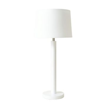 Moss Bluff Floor Lamp With A Plain Fabric Shade - White