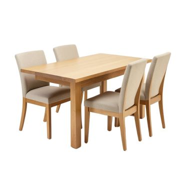 Njord Butterfly Leaf Rubberwood Solid Wood Dining Set