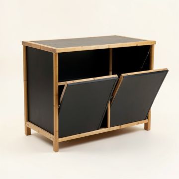 Spruce Arc Freestanding Pull-Out Hamper Cabinet - Black (synthetic illustration; no displayed measurements)