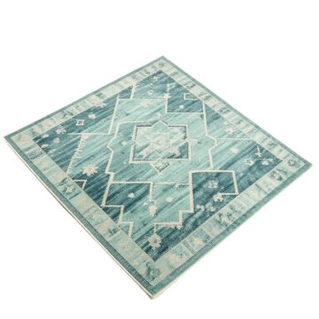 Hajek Geometric Blue/Aqua Indoor / Outdoor Area Rug