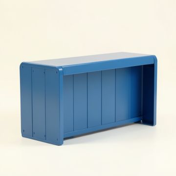 Summit Bridge Narrow Outdoor Storage Bench - Blue (synthetic illustration; no displayed measurements)