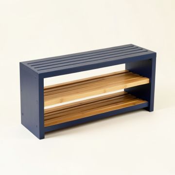 Maple Edge Shoe Storage Bench - Navy (synthetic illustration; no displayed measurements)