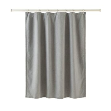 Glen Brook Shower Curtain Hanging Flat From A Plain Rod - Gray