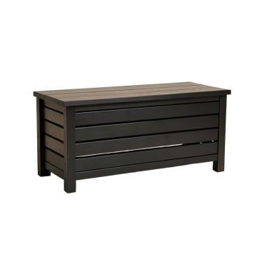 Birch Bluff Narrow Outdoor Storage Bench - Black