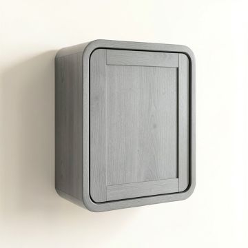 Reed Arc Wall-Mounted Laundry Cabinet - Gray (synthetic illustration; no displayed measurements)