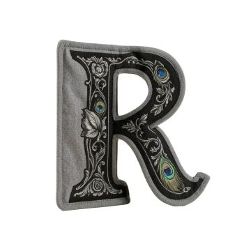 3Drose Image Of Letter R Victorian Style With Peacock Hiding Potholder