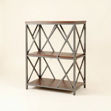 Forshee 75 '' H X 49 '' W Metal Geometric Bookcase (synthetic illustration; no displayed measurements)