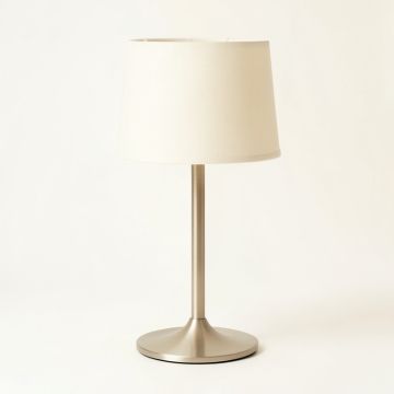 Linden Crossing Table Lamp With A Plain Fabric Shade - Ivory (synthetic illustration; no displayed measurements)