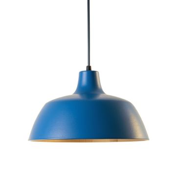 Birch Bend Pendant Light Suspended From One Plain Cable - Blue