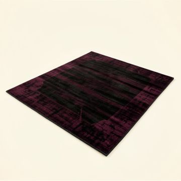 Amskroud Collage Hand-Tufted Black/Dark Magenta Area Rug (synthetic illustration; no displayed measurements)
