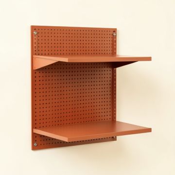 Birch Edge Empty Wall-Mounted Tool Organizer Panel - Terracotta (synthetic illustration; no displayed measurements)