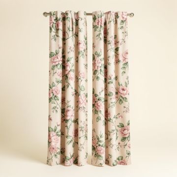 Imperial Dress 100 % Cotton Floral Room Darkening Rod Pocket Single Curtain Panel (synthetic illustration; no displayed measurements)
