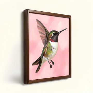 Competion Bee Hummingbird By Carol Decker Painting Print Plaque (synthetic illustration; no displayed measurements)