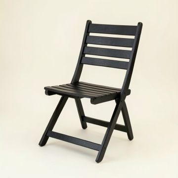 Maple Bend Folding Outdoor Chair - Black (synthetic illustration; no displayed measurements)