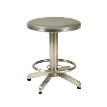 Galilea Industrial Metal Upholstered Adjustable Height Swivel Bar Stool