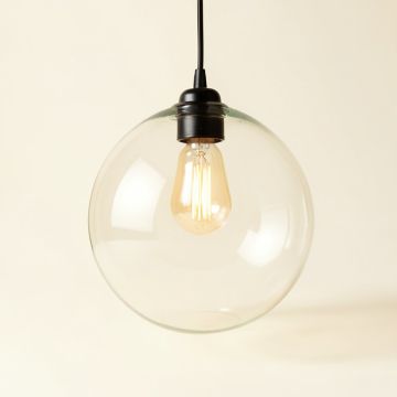 Carlucci 6 '' H X 12 '' W Glass Sphere Pendant Shade In Clear Seedy (synthetic illustration; no displayed measurements)