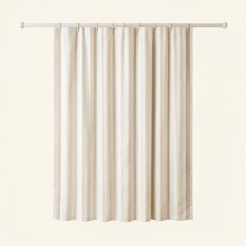 Sage Canyon Shower Curtain Hanging Flat From A Plain Rod - Cream (synthetic illustration; no displayed measurements)