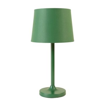 Dune Bend Table Lamp With A Plain Fabric Shade - Green (synthetic illustration; no displayed measurements)