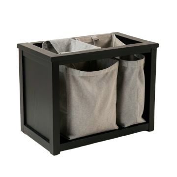 Cliff Crossing Laundry Sorting Station With Plain Removable Bags - Black