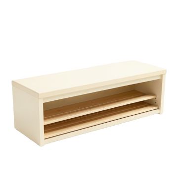 Moss Canyon Shoe Storage Bench - Ivory