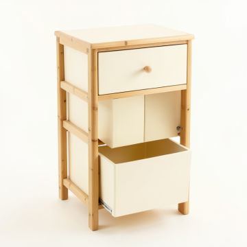Dawn Bluff Freestanding Pull-Out Hamper Cabinet - Cream (synthetic illustration; no displayed measurements)