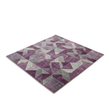 Subra Geometric Purple/Gray Area Rug