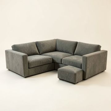 Ohan 112 '' Wide Microfiber/Microsuede Right Hand Facing Modular Corner Sectional (synthetic illustration; no displayed measurements)