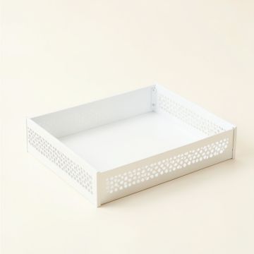 Shore Bluff Empty Under-Desk Cable Tray - White (synthetic illustration; no displayed measurements)
