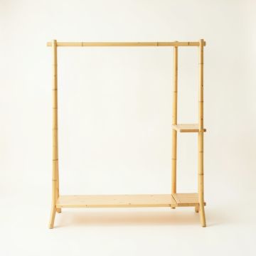 Oak Crest Empty Garment Rack - Ivory (synthetic illustration; no displayed measurements)