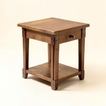 Industrial Revolution End Table (synthetic illustration; no displayed measurements)