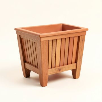 Pine Crest Empty Raised Planter - Terracotta (synthetic illustration; no displayed measurements)