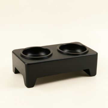 Hill Falls Pet Feeding Stand With Two Plain Empty Bowls - Black (synthetic illustration; no displayed measurements)