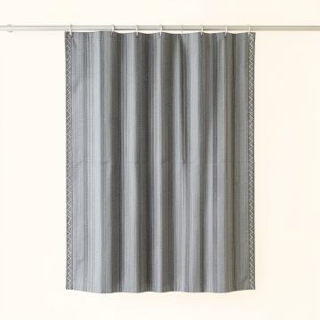 Summit Dale Shower Curtain Hanging Flat From A Plain Rod - Gray (synthetic illustration; no displayed measurements)